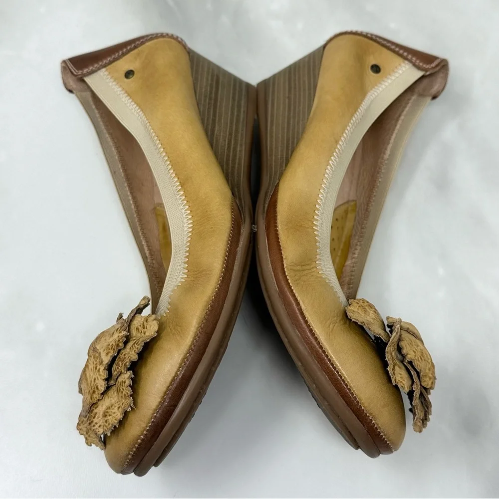 Pikolinos Brown Leather Wedge Shoes Woman Size 37 Size 6.5 - 7